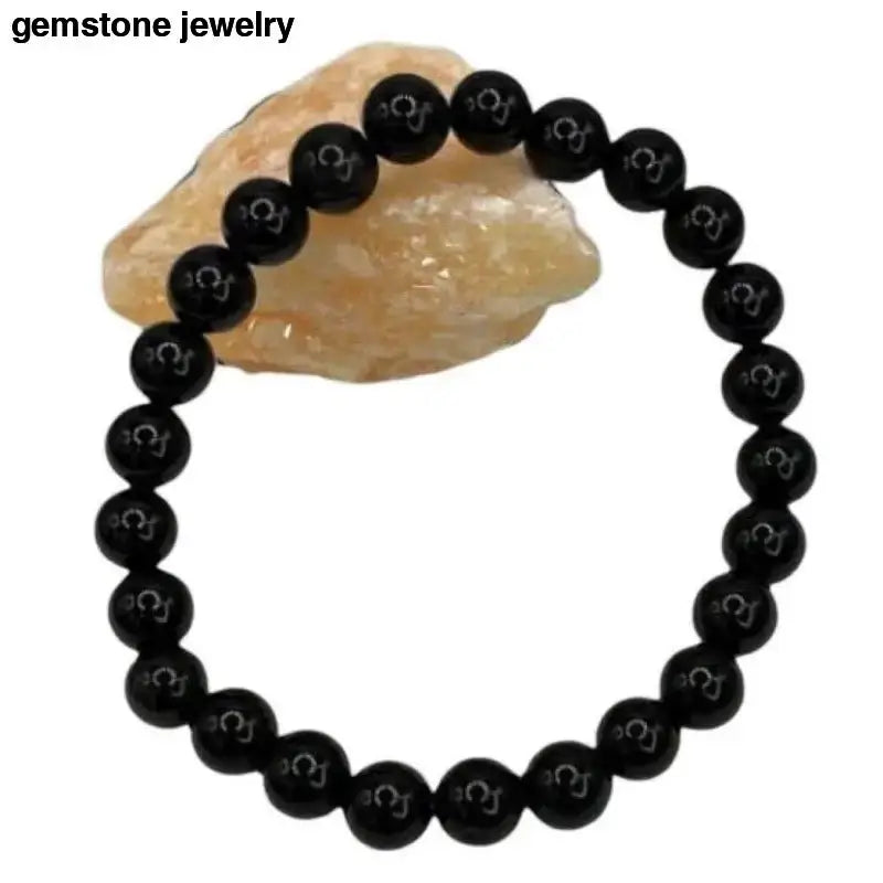 Black Obsidian Bracelet with Elegant Beaded Design - Bec Sue Jewelry Shop
