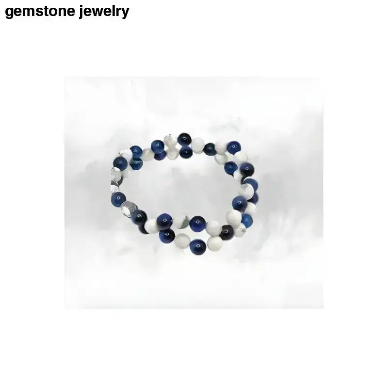 Blue Tiger Eye Gemstone Beaded Bracelet - Bec Sue Jewelry Shop