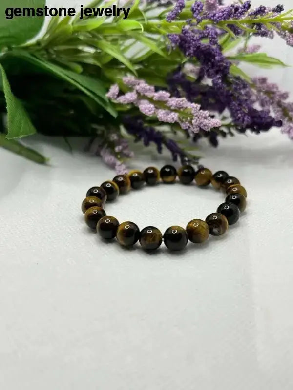 Brown Tiger Eye Bead Bracelet - Bec Sue Jewelry Shop