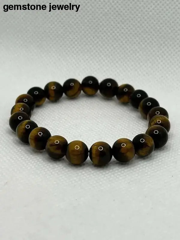 Brown Tiger Eye Bead Bracelet - Bec Sue Jewelry Shop