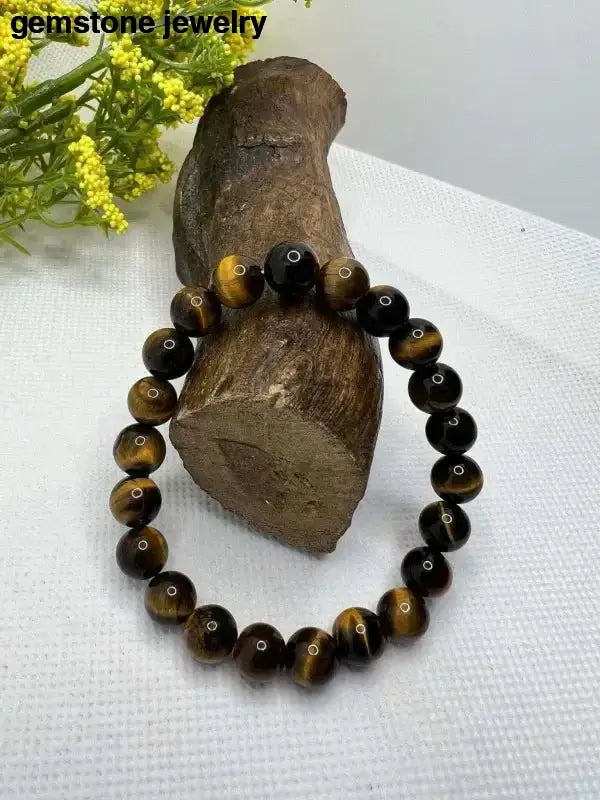 Brown Tiger Eye Bead Bracelet - Bec Sue Jewelry Shop