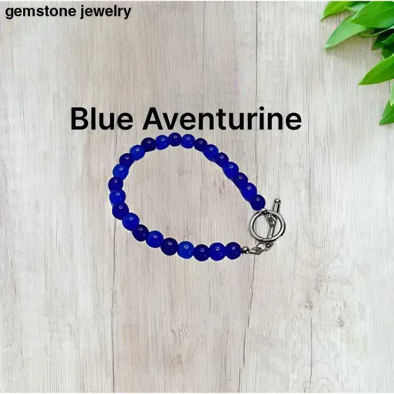 Cobalt Blue Aventurine Beaded Bracelet - Bec Sue Jewelry Shop