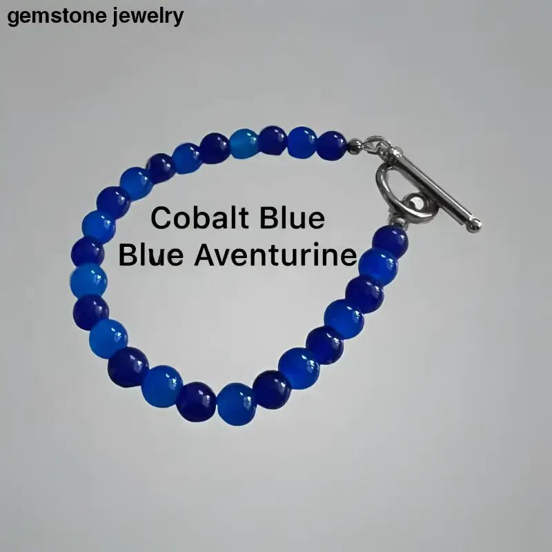 Cobalt Blue Aventurine Beaded Bracelet - Bec Sue Jewelry Shop