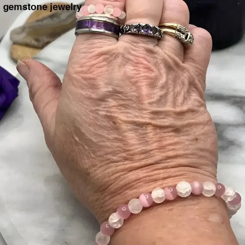 Crackle Rock Crystal Gemstone Jewelry Set - Bec Sue Jewelry Shop