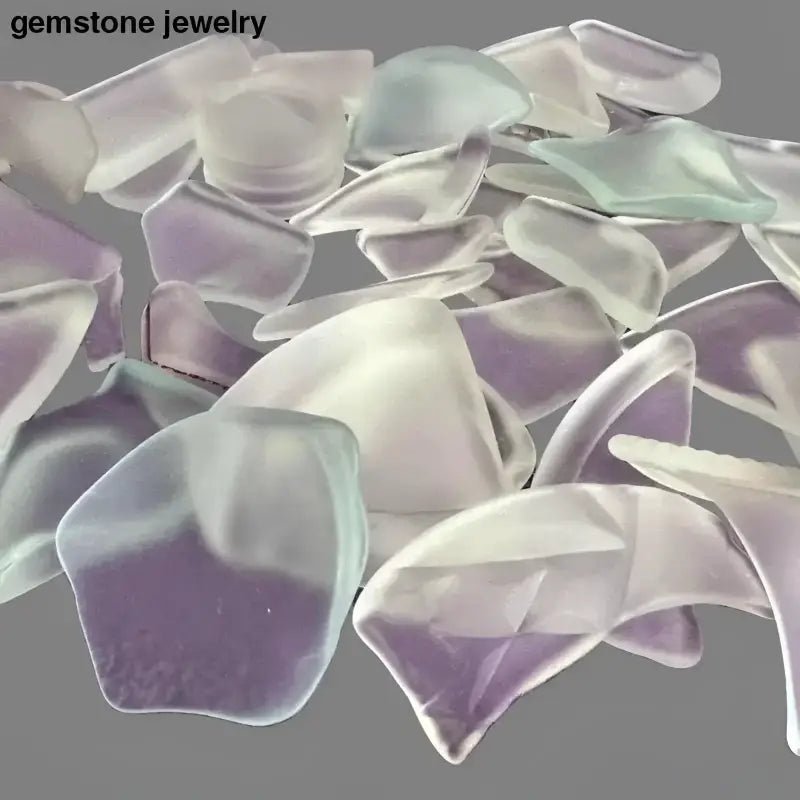 Frosted White and Pale Mint Tumbled Sea Glass Pieces - Bec Sue Jewelry Shop