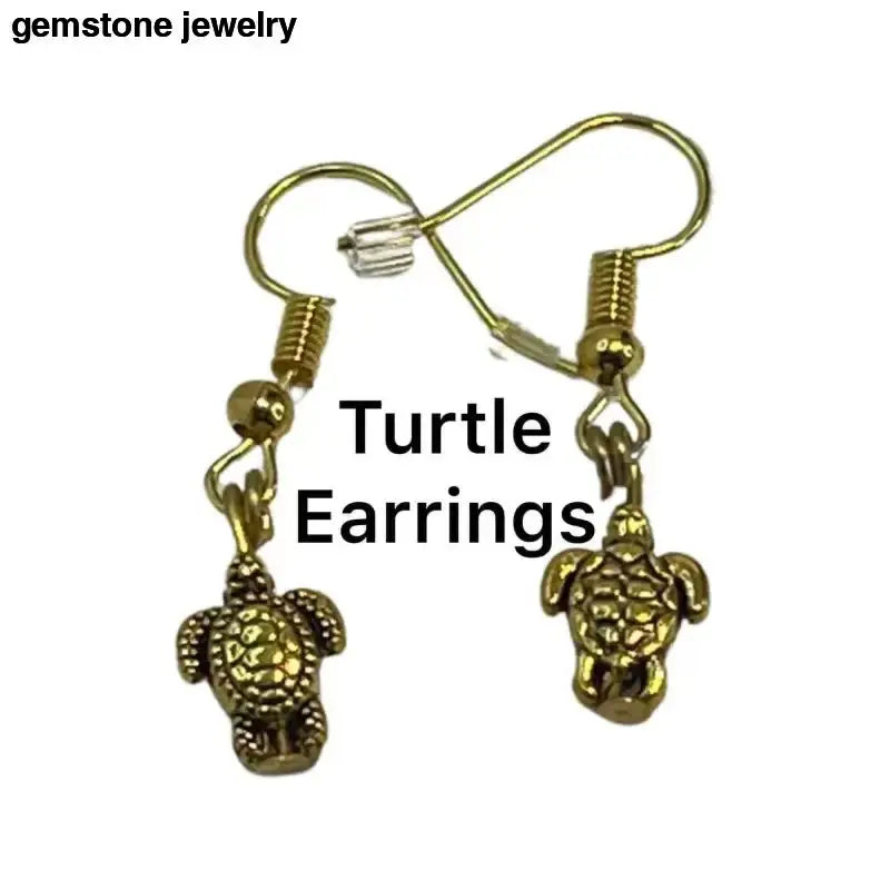 Gold Turtle Earrings with Tortoise Charms from Bec Sue Jewelry - Bec Sue Jewelry Shop