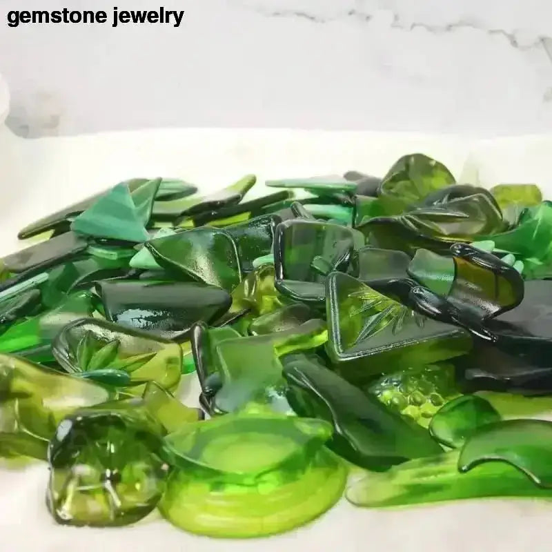 Green Tumbled Glass Shards for Crafting and Décor - Bec Sue Jewelry Shop