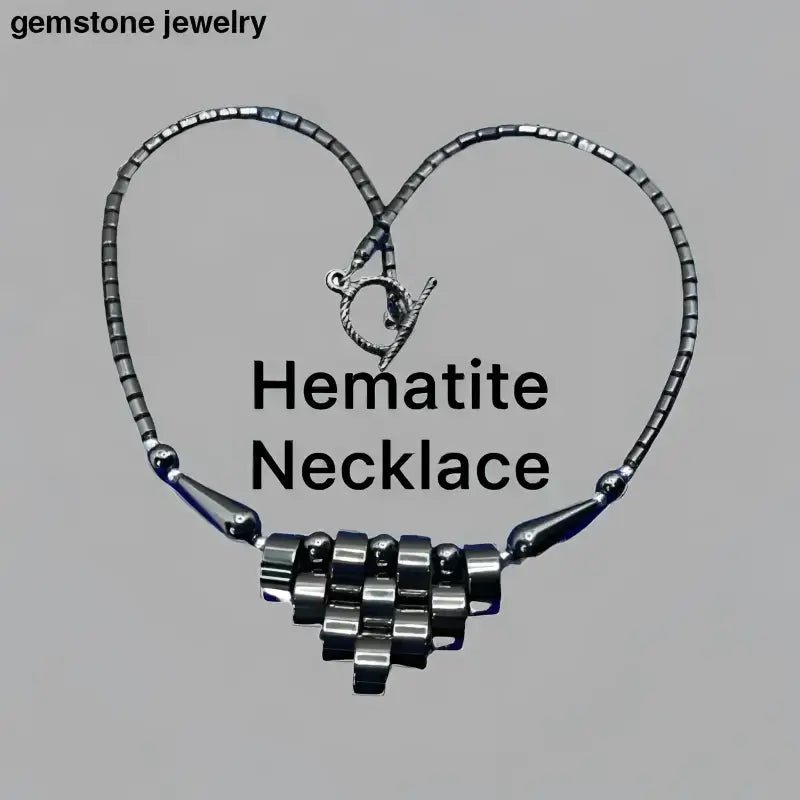 Hematite Gemstone Necklace with Elegant Beaded Design - Bec Sue Jewelry Shop