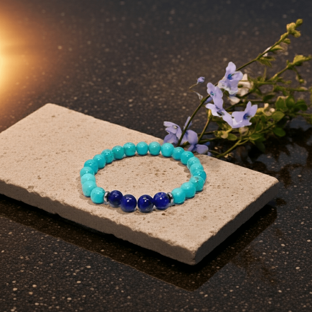 Lapis Lazuli Accent Turquoise Bead Bracelet - Bec Sue Jewelry Shop