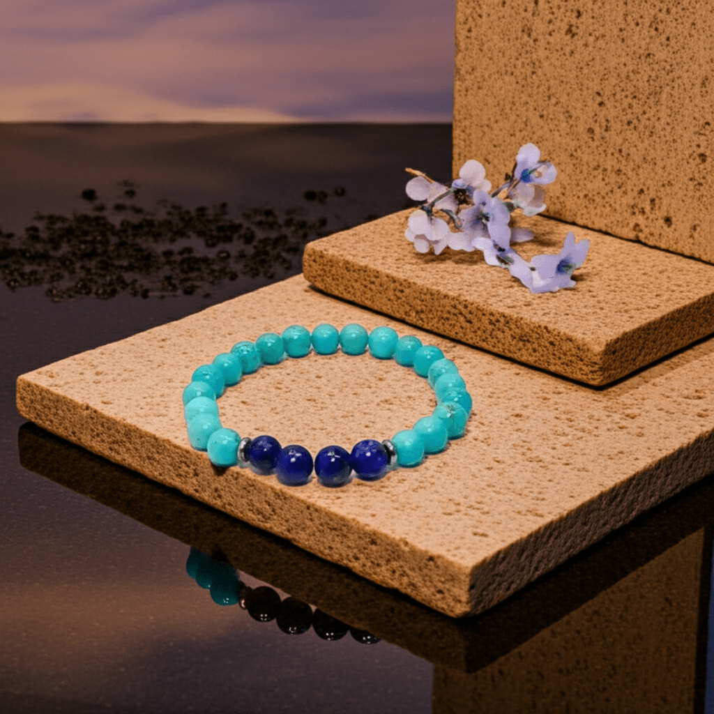 Lapis Lazuli Accent Turquoise Bead Bracelet - Bec Sue Jewelry Shop