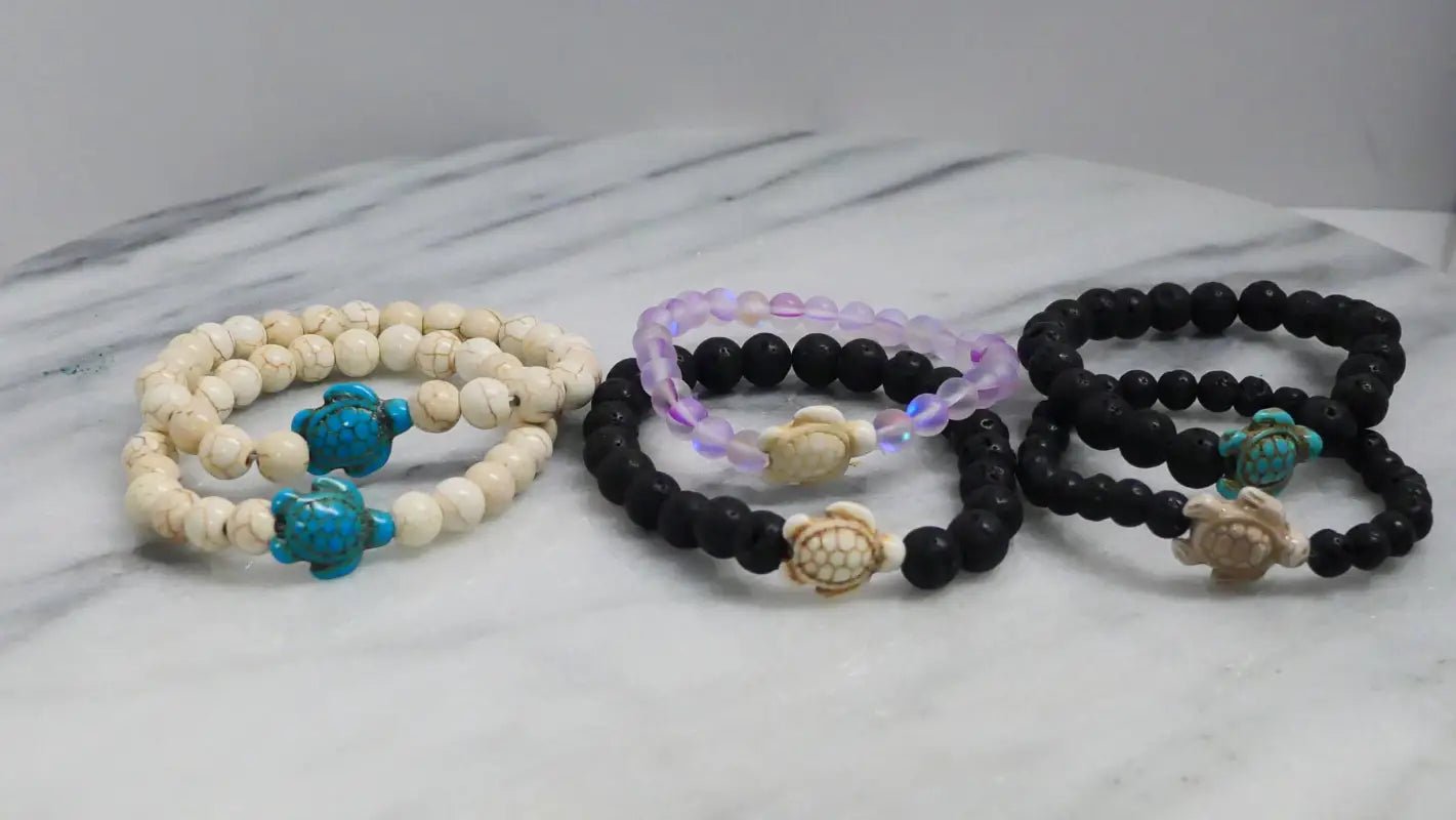 Lava Stone Bracelet with Carved Bone Accent for Unique Style - Bec Sue Jewelry Shop