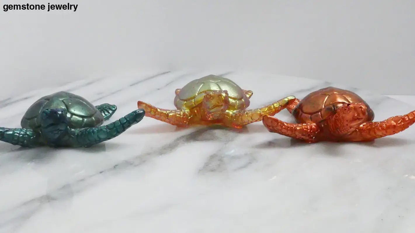 Metallic Turtle Figurines for Beads Bracelets and Home Decor, stylish decor accessories