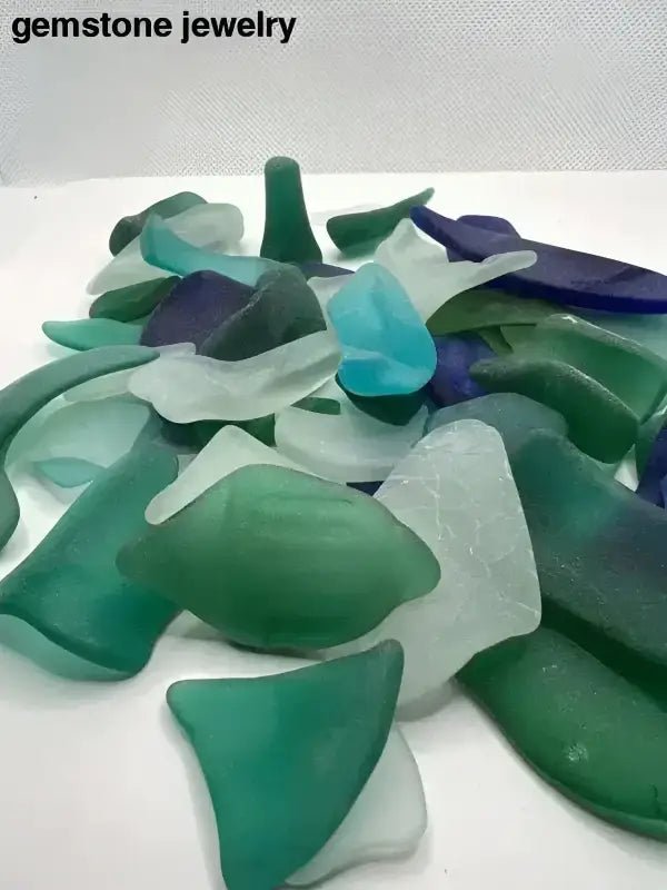 Mixed Sea Glass Assortment Unpolished Tumbled Glass Pieces - Bec Sue Jewelry Shop