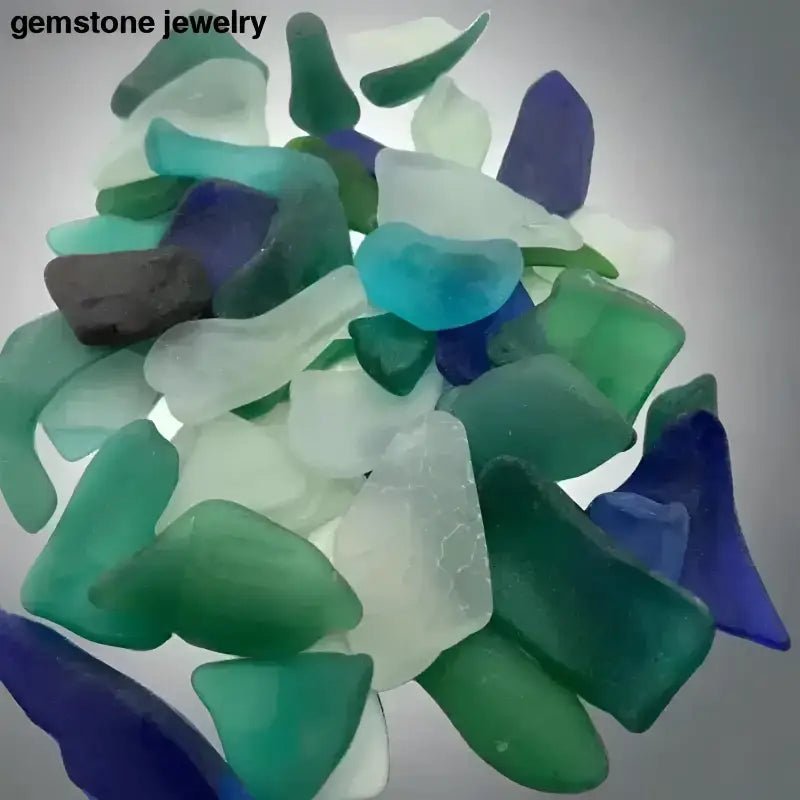Mixed Sea Glass Assortment Unpolished Tumbled Glass Pieces - Bec Sue Jewelry Shop
