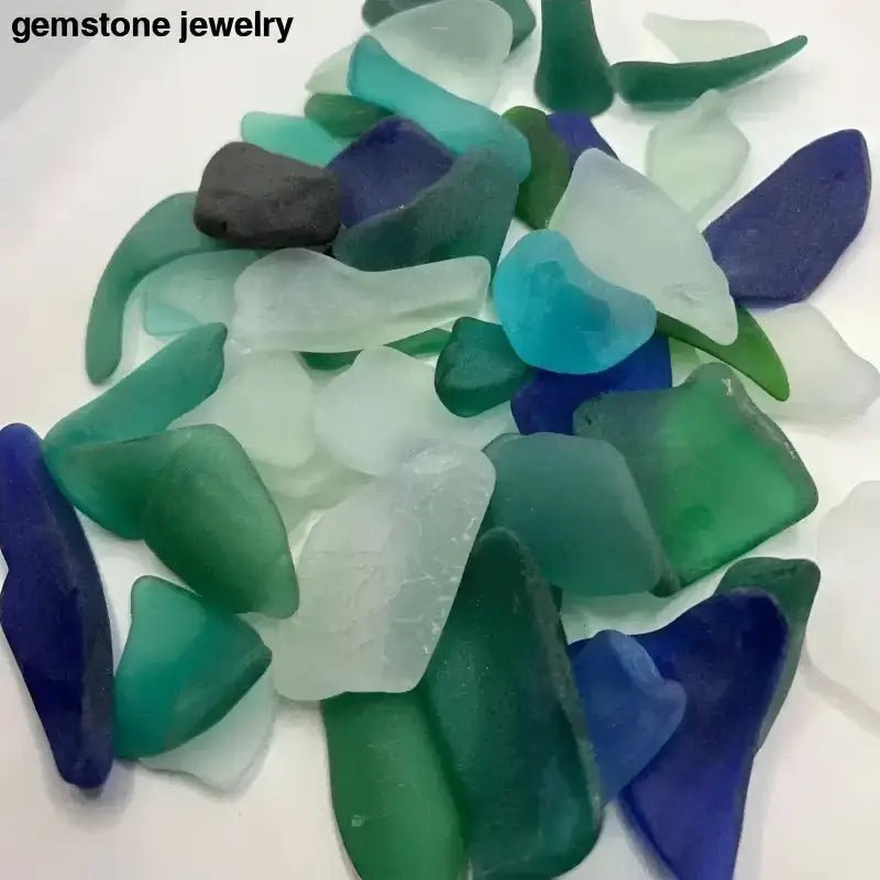 Mixed Sea Glass Assortment Unpolished Tumbled Glass Pieces - Bec Sue Jewelry Shop
