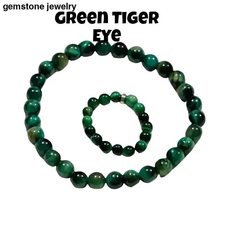 Natural Green Tiger Eye Gemstone Bracelets - Bec Sue Jewelry Shop