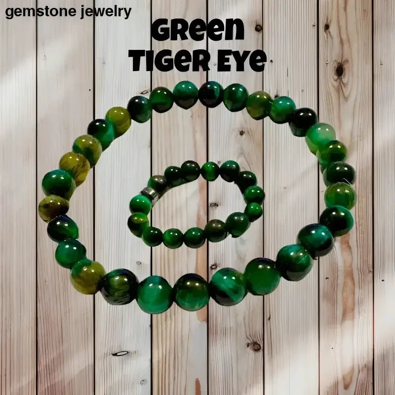 Natural Green Tiger Eye Gemstone Bracelets - Bec Sue Jewelry Shop