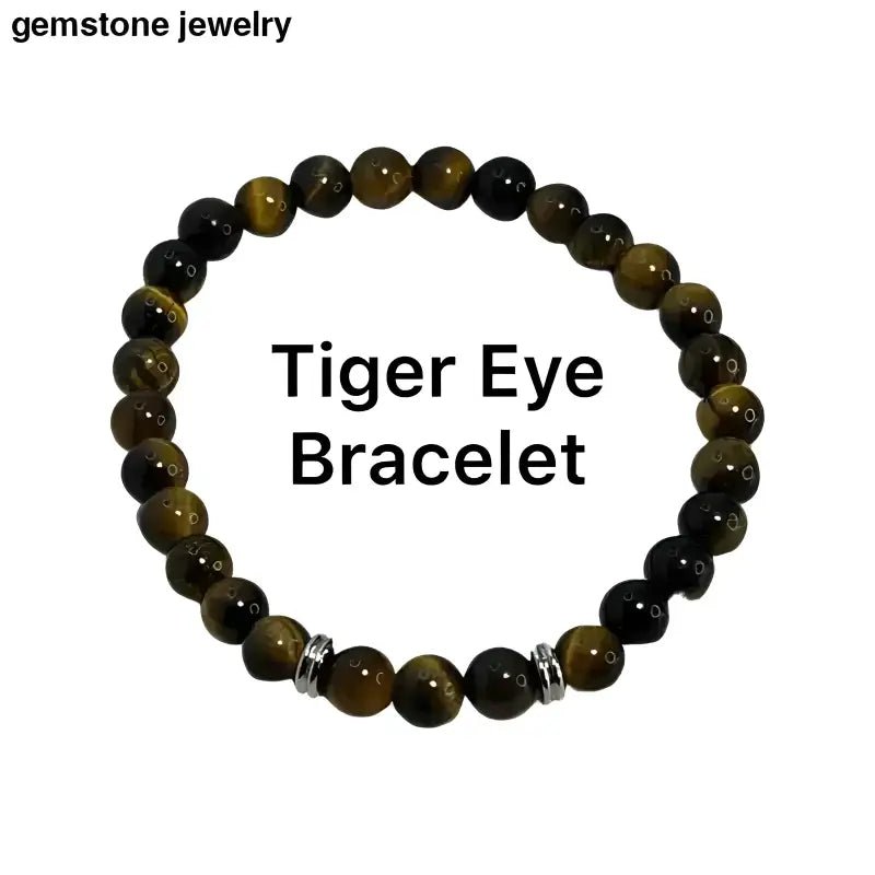 Natural Stone Chakra Tiger's Eye Beaded Bracelet - Bec Sue Jewelry Shop