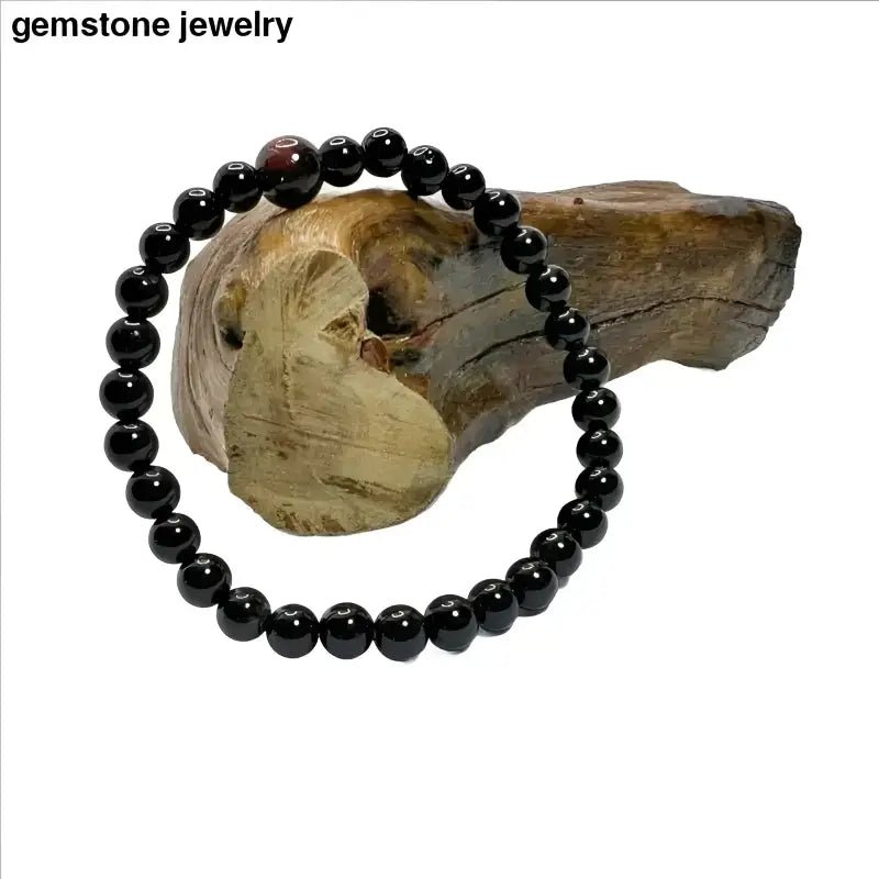 Onyx Gemstone Beads Bracelet in Black - Bec Sue Jewelry Shop