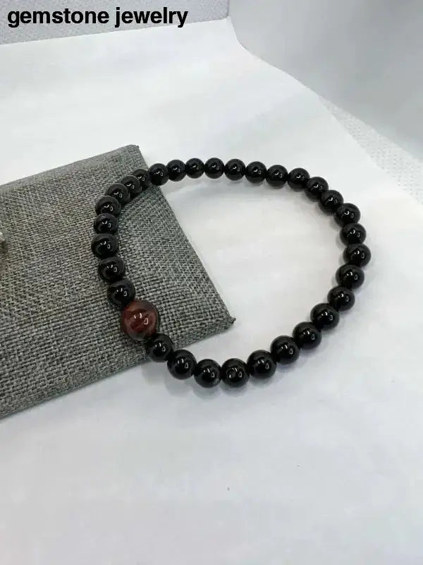 Onyx Gemstone Beads Bracelet in Black - Bec Sue Jewelry Shop