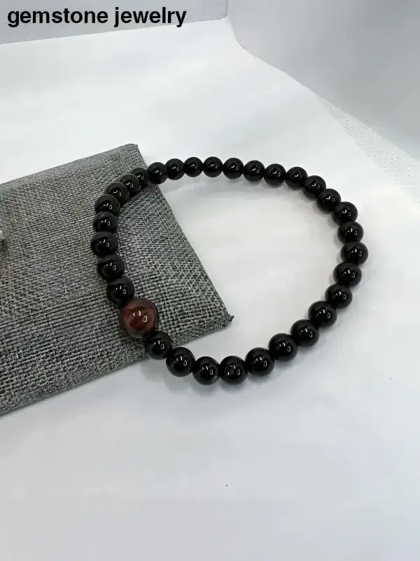 Onyx Gemstone Beads Bracelet in Black - Bec Sue Jewelry Shop