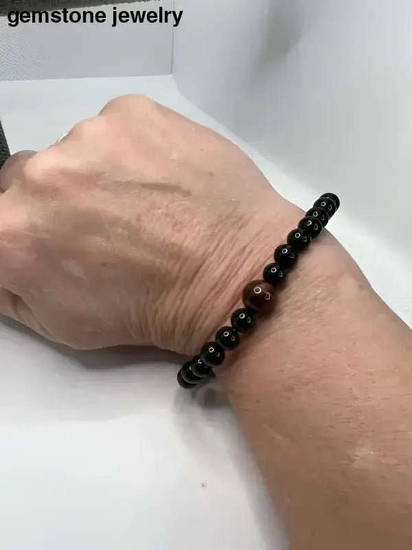 Onyx Gemstone Beads Bracelet in Black - Bec Sue Jewelry Shop