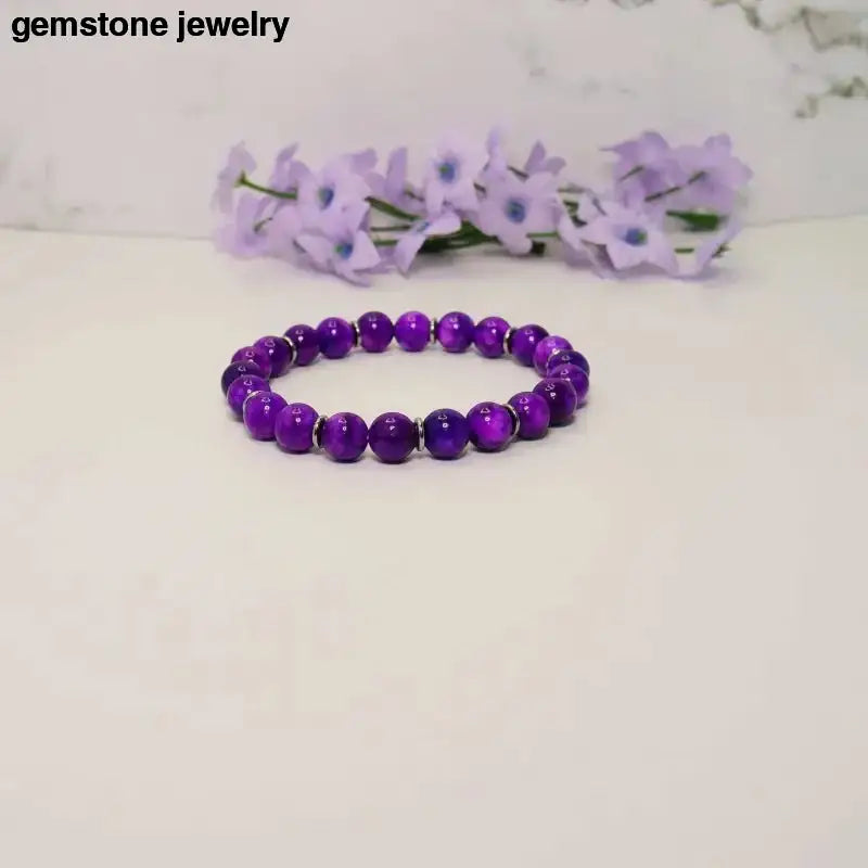 Purple Sugilite Gemstone Bracelet with Beads - Bec Sue Jewelry Shop