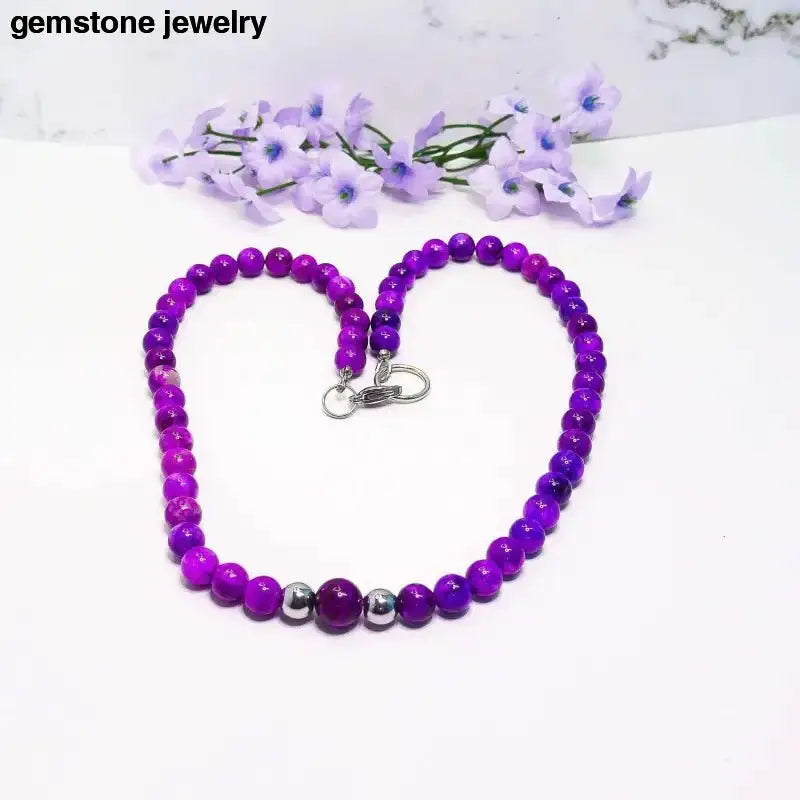 Purple Sugilite Necklace with Sterling Silver Lobster Clasp by Bec Sue Jewelry - Bec Sue Jewelry Shop