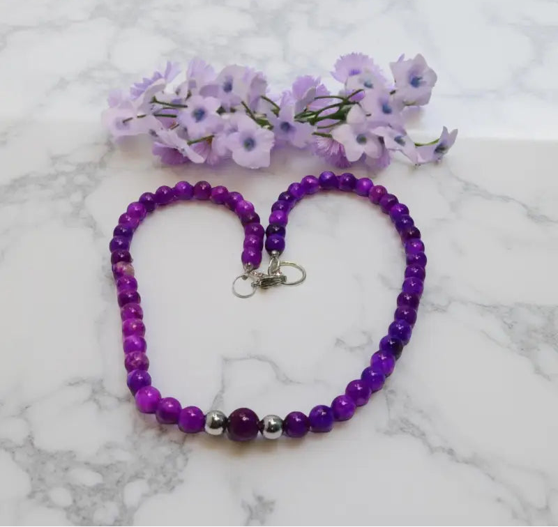 Purple Sugilite Necklace with Sterling Silver Lobster Clasp by Bec Sue Jewelry