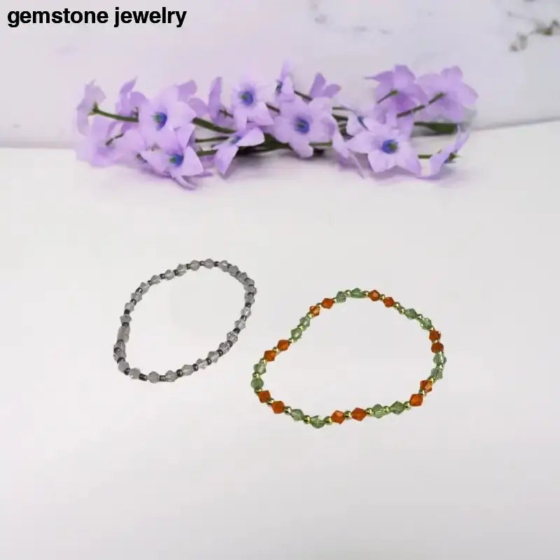 Radiant Tennis Bracelet Set with Beaded Design - Bec Sue Jewelry Shop