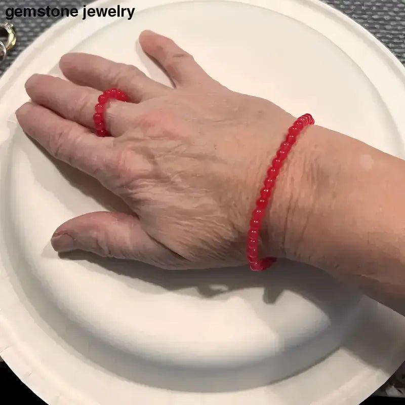 Red Matching Bracelet and Ring Set - Bec Sue Jewelry Shop