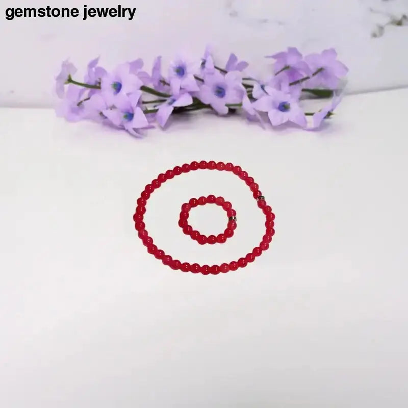Red Matching Bracelet and Ring Set - Bec Sue Jewelry Shop