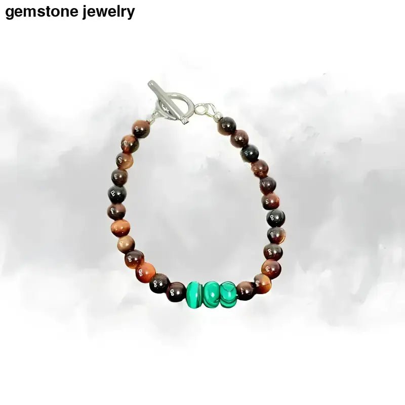 Red Tiger Eye Gemstone Beaded Bracelet - Bec Sue Jewelry Shop