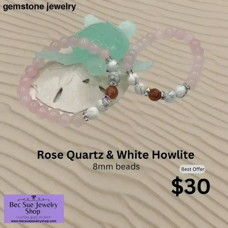 Rose Quartz Beaded Bracelet for Natural Style and Elegance - Bec Sue Jewelry Shop
