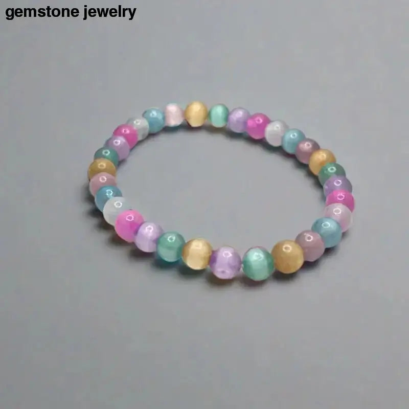 Selenite Stone Bracelet, Pastel Gemstone Beaded Bracelet from Bec Sue Jewelry - Bec Sue Jewelry Shop