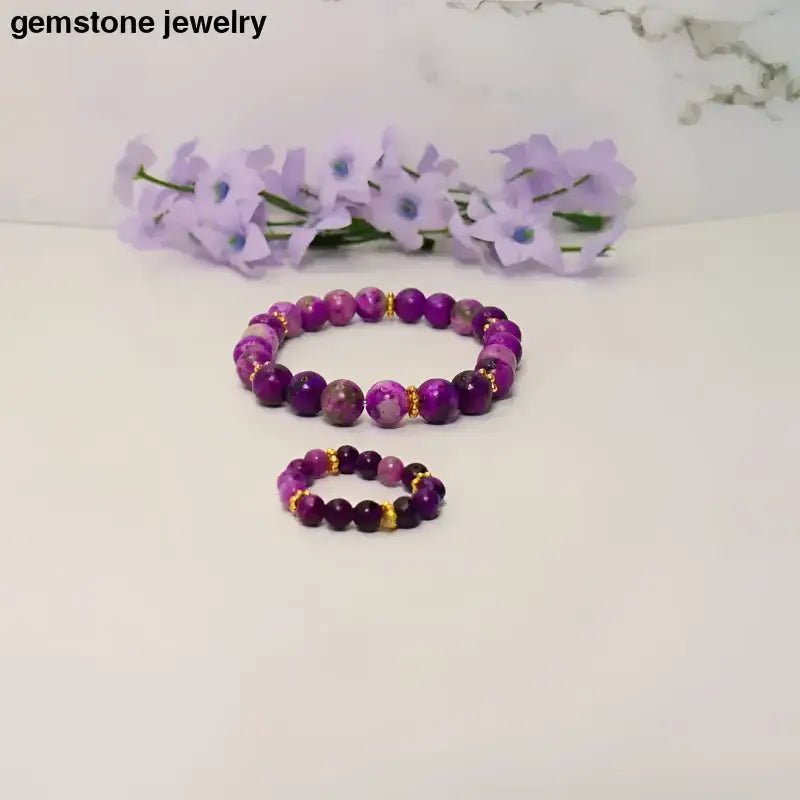 Stylish Serenity 8mm Stretch Bracelet Sugilite for Everyday Elegance - Bec Sue Jewelry Shop