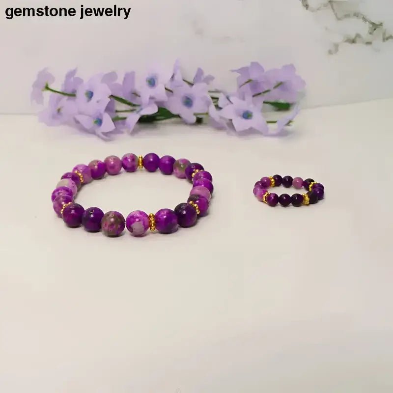 Stylish Serenity 8mm Stretch Bracelet Sugilite for Everyday Elegance - Bec Sue Jewelry Shop