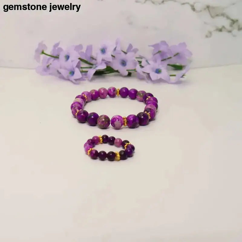Stylish Serenity 8mm Stretch Bracelet Sugilite for Everyday Elegance - Bec Sue Jewelry Shop