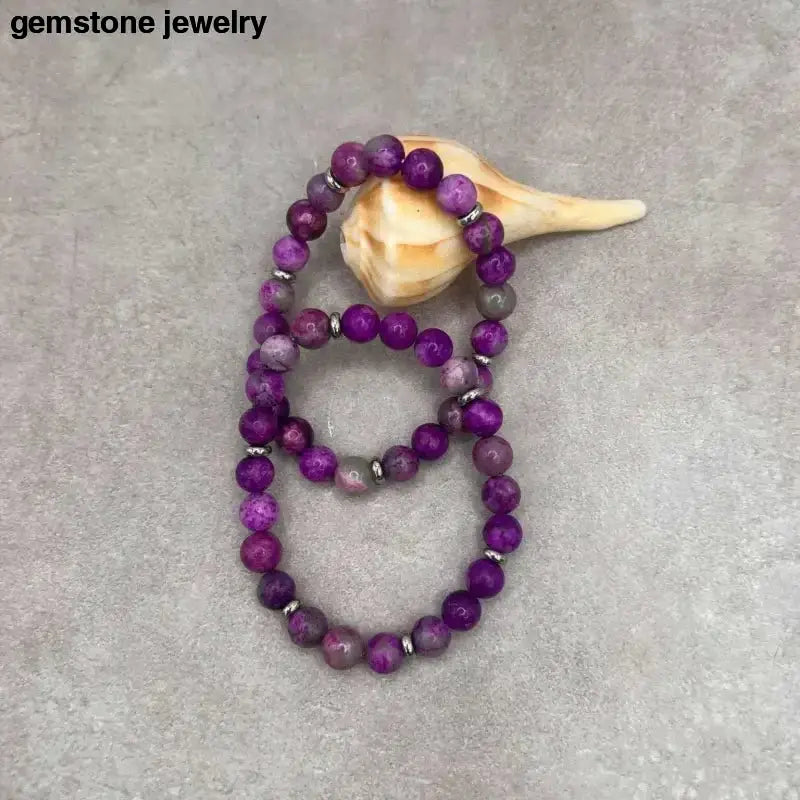 Sugilite Jewelry Beaded Gemstone Bracelet from Bec Sue Jewelry Shop - Bec Sue Jewelry Shop