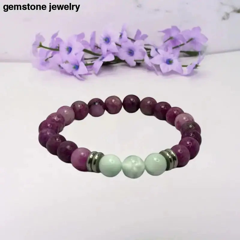 Sugilite Stone Bracelet with Beaded Gemstone Design - Bec Sue Jewelry Shop