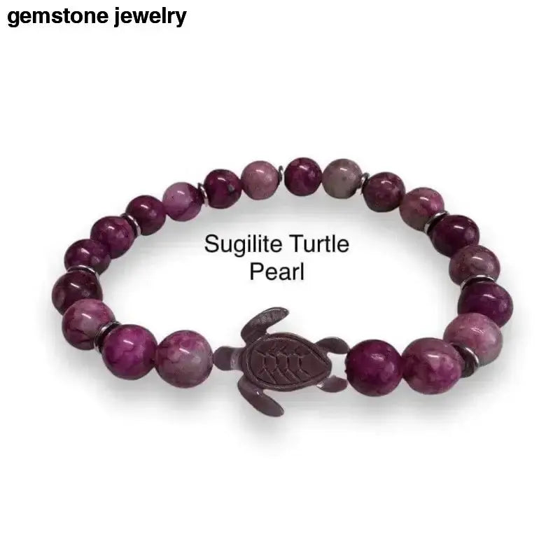 Sugilite Turtle Bracelet for Healing and Protection - Bec Sue Jewelry Shop