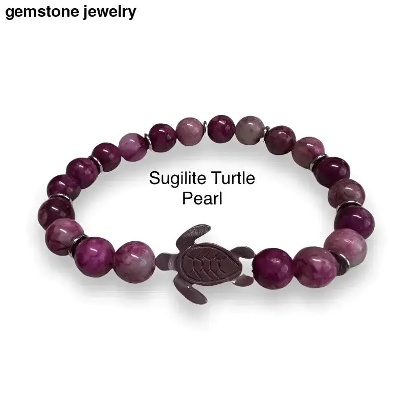Sugilite Turtle Bracelet for Healing and Protection - Bec Sue Jewelry Shop