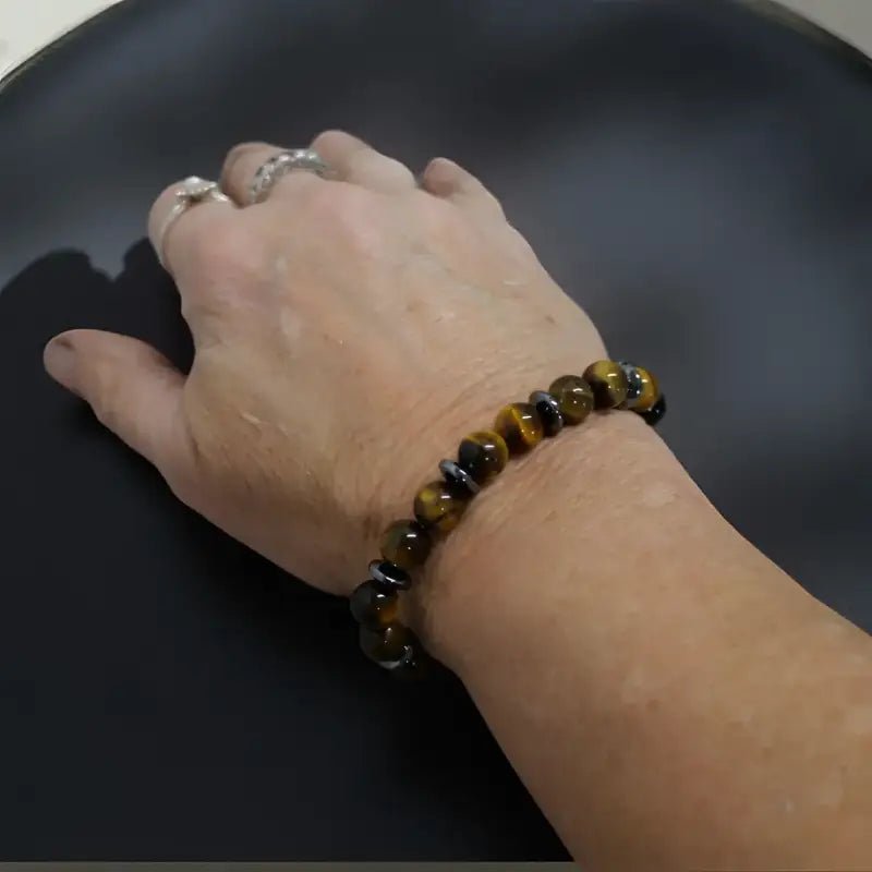 Tiger Eye and Hematite Beaded Bracelet - Bec Sue Jewelry Shop