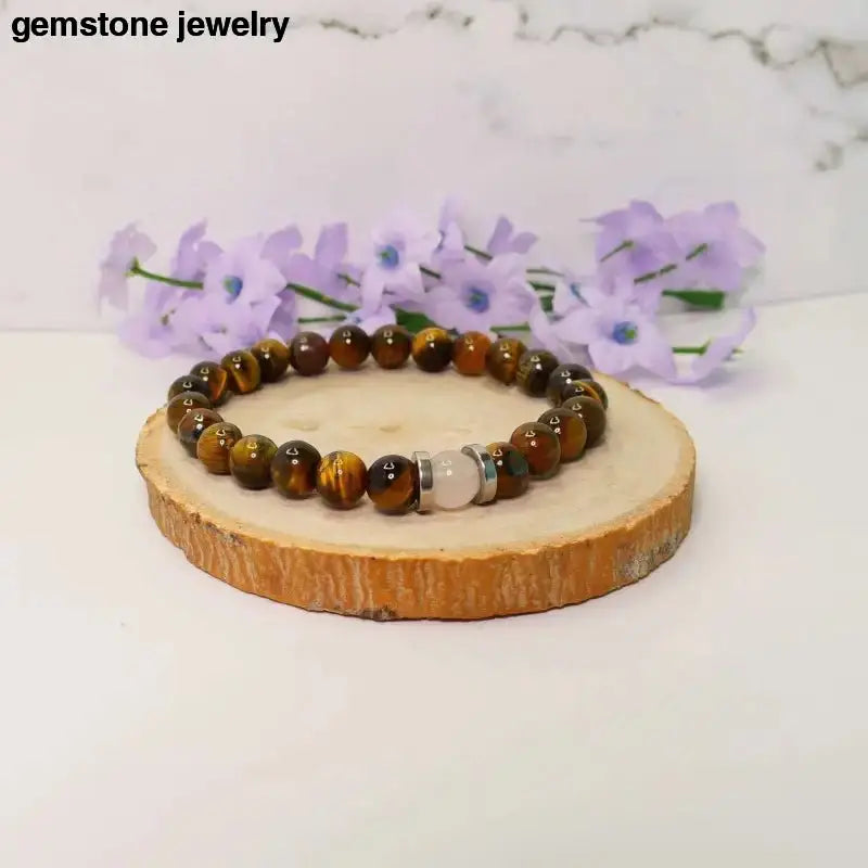 Tiger Eye and Rose Quartz Beaded Bracelet - Bec Sue Jewelry Shop