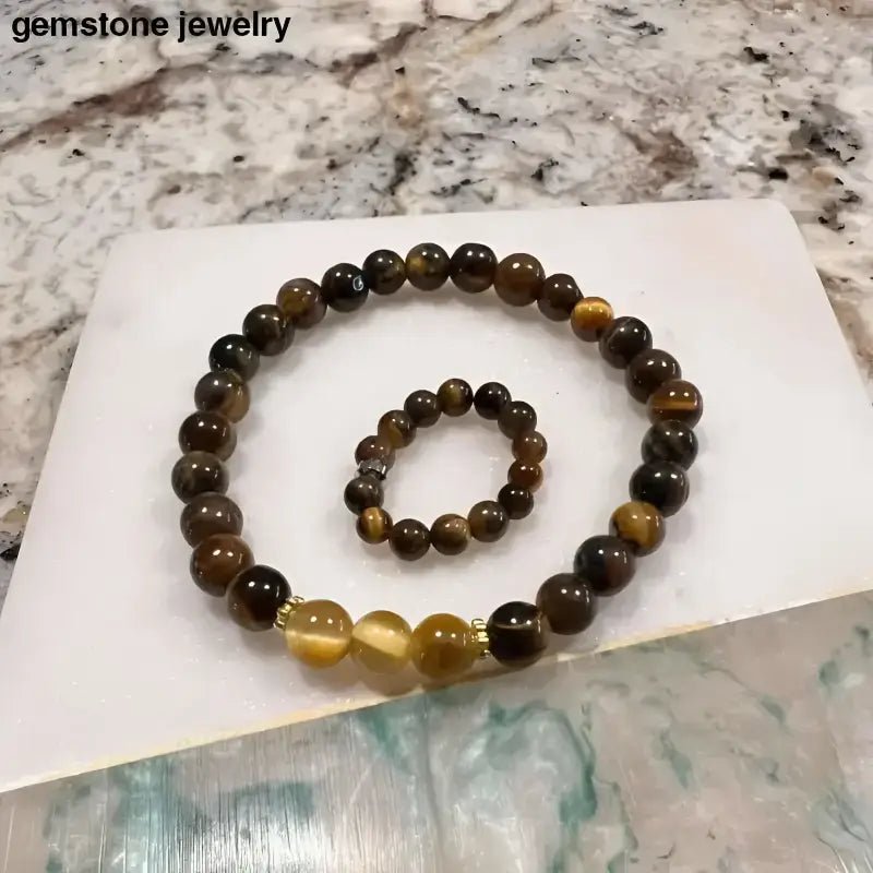 Tiger Eye Beaded Bracelet for Style and Strength - Bec Sue Jewelry Shop