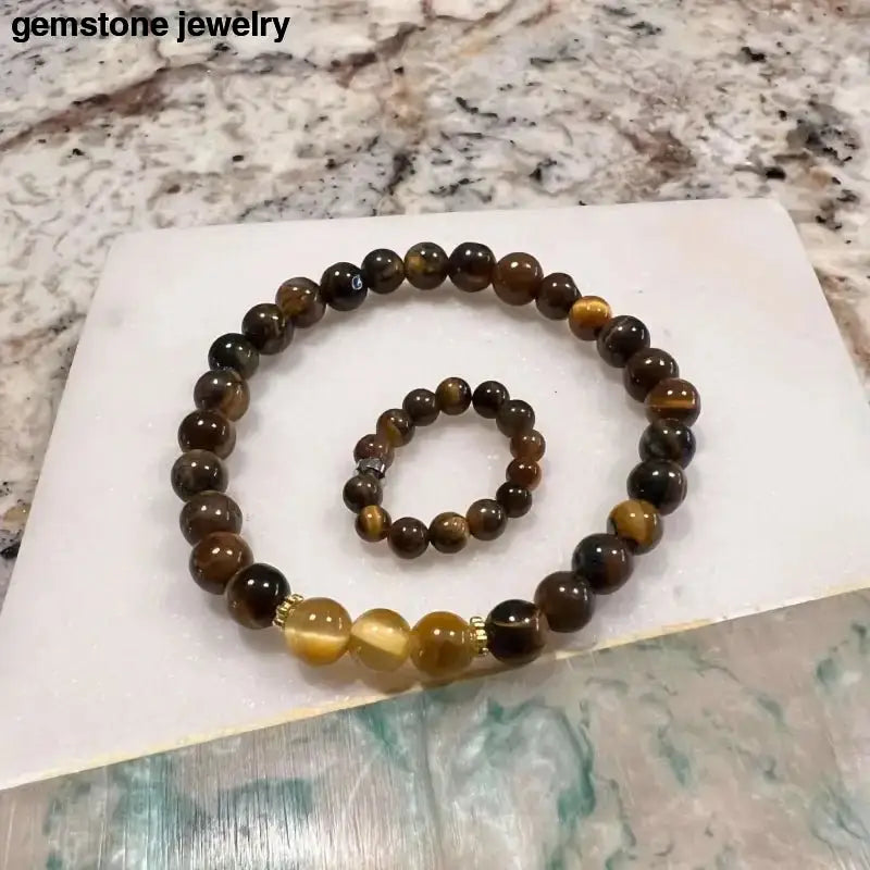 Tiger Eye Beaded Bracelet for Style and Strength - Bec Sue Jewelry Shop
