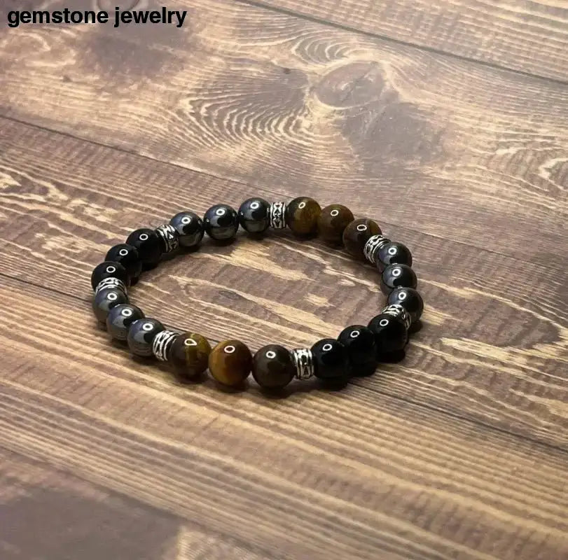 Tiger Eye Beaded Gemstone Bracelet - Bec Sue Jewelry Shop