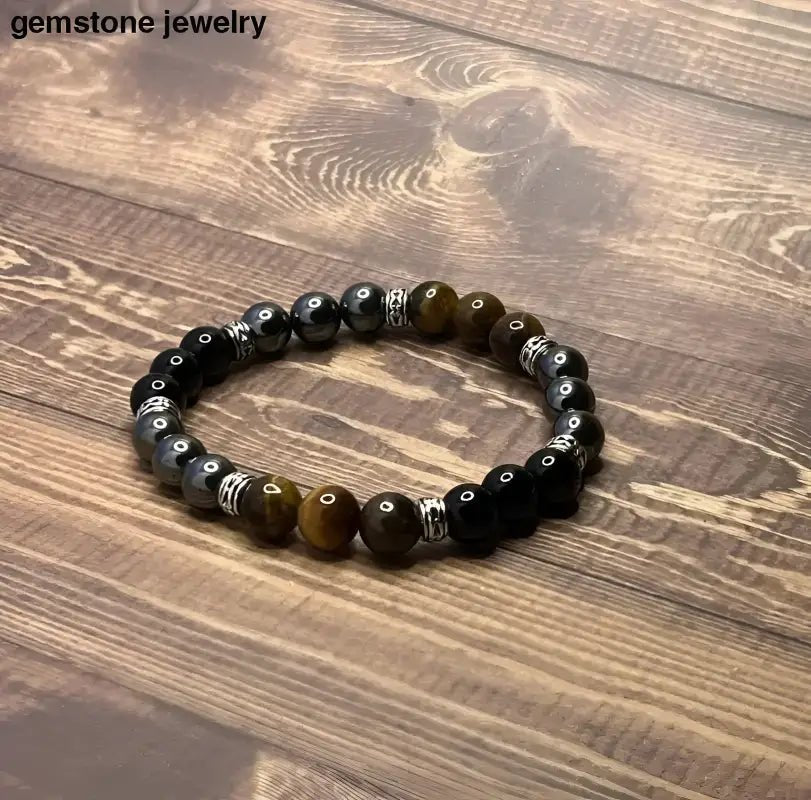 Tiger Eye Beaded Gemstone Bracelet - Bec Sue Jewelry Shop
