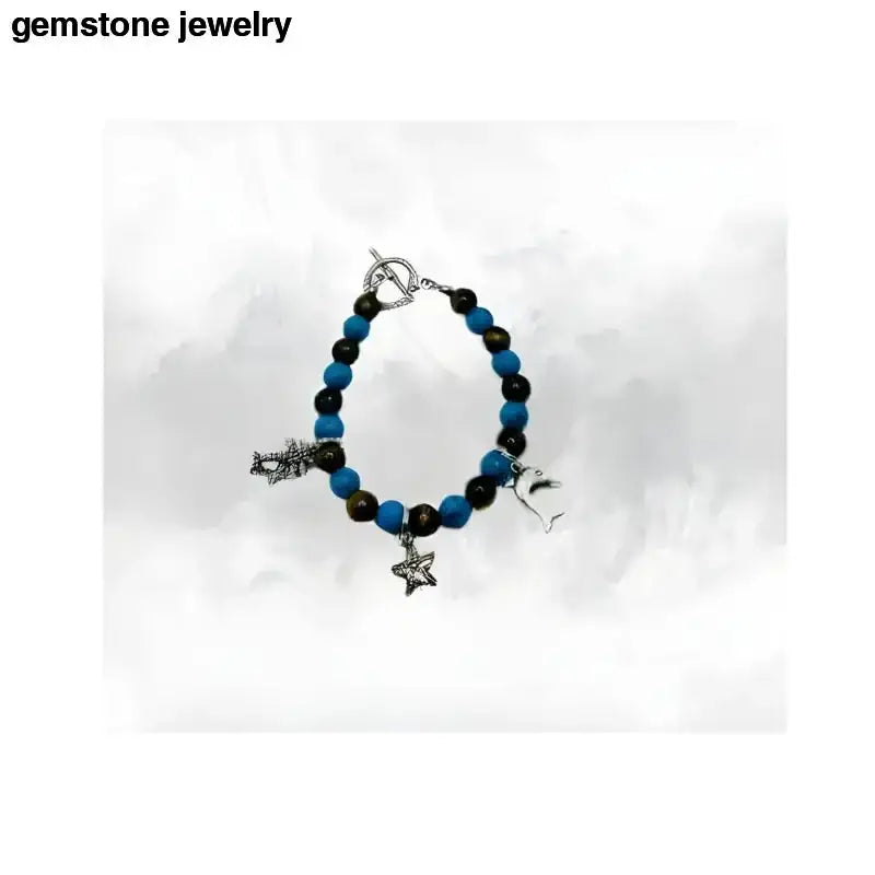 Tiger Eye Charm Bracelet with Beaded Design - Bec Sue Jewelry Shop