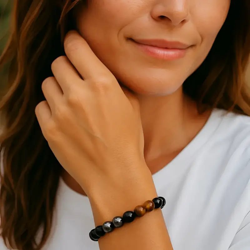 Tiger Eye Gemstone Bracelet and Ring Set - Bec Sue Jewelry Shop